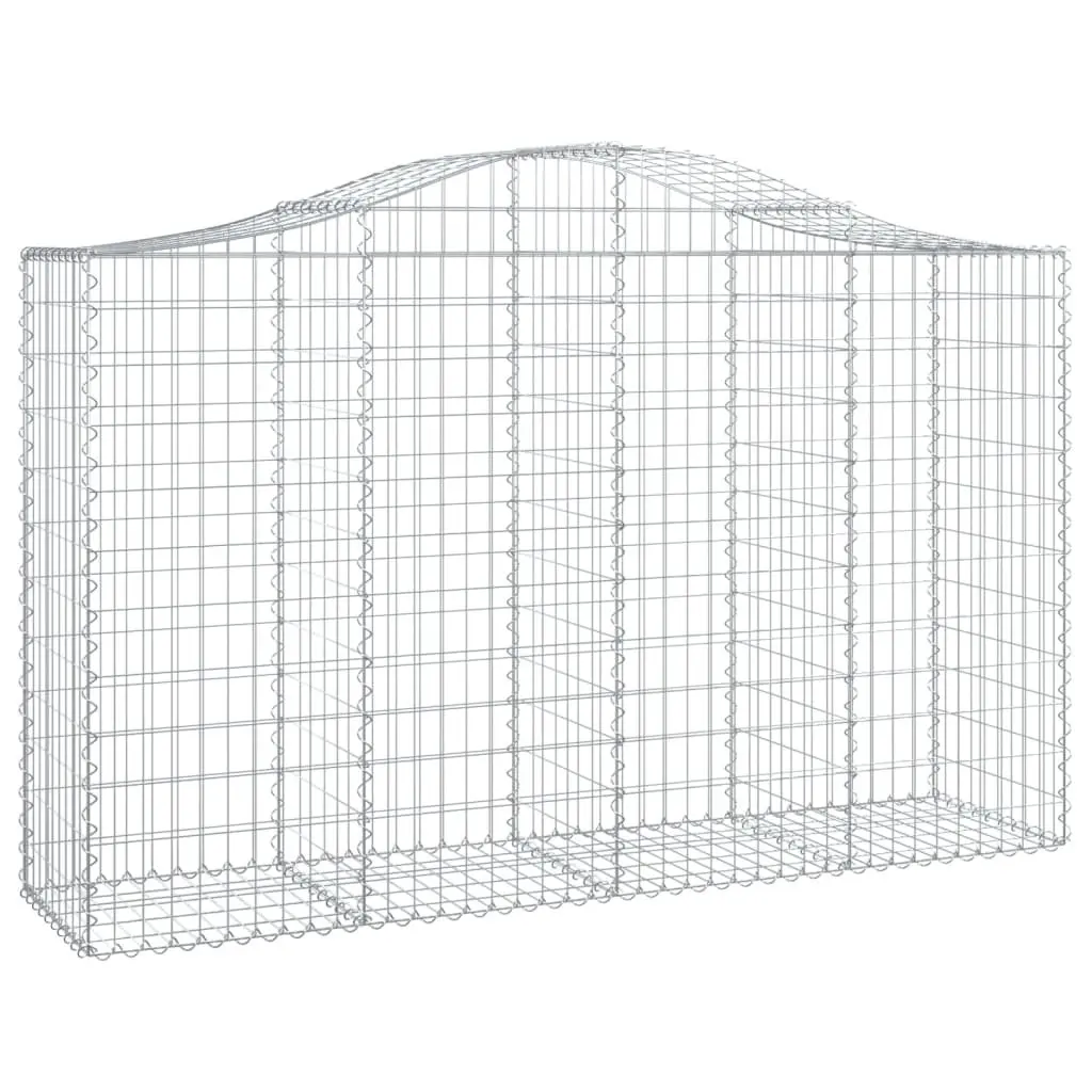 Arched Gabion Baskets Silver 200x50x120140 cm Decorative Garden Retaining Wall