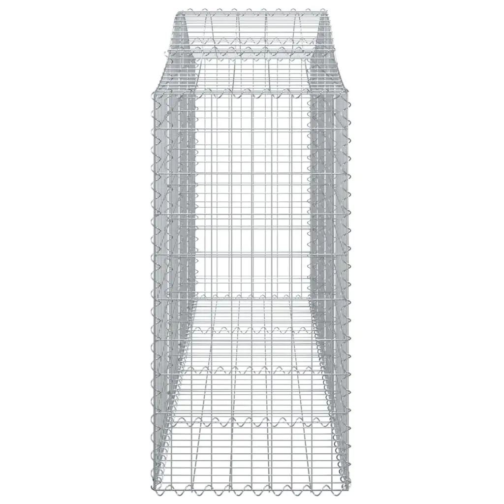 Arched Gabion Baskets Silver 200x50x120140cm Decorative Sound-Insulating Garden Barrier 4 Piece