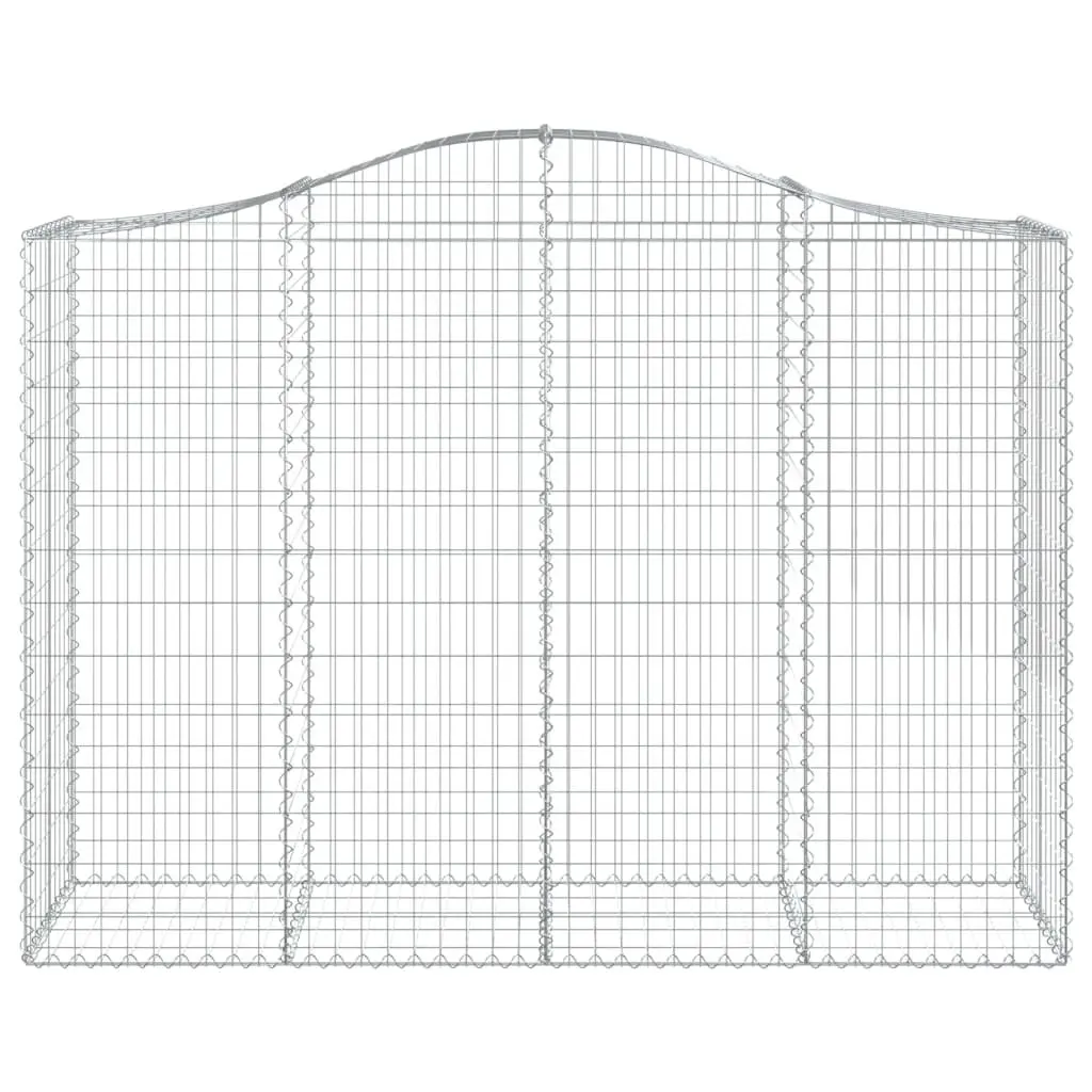 Arched Gabion Baskets Silver 3 Piece Garden Barrier Retaining Wall Decorative Outdoor