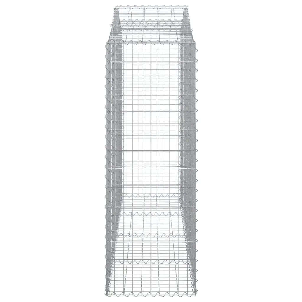 Arched Gabion Baskets Silver 3 Piece Garden Barrier Retaining Wall Decorative Outdoor