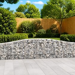 Arched Gabion Baskets Set 3 pcs Garden Barrier Decorative Retaining Wall Outdoor