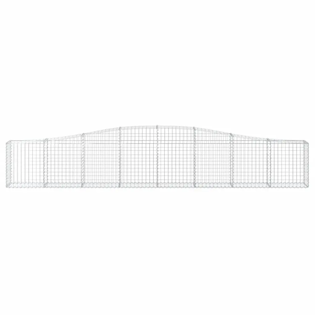 Arched Gabion Baskets Silver 3 Piece Garden Barrier Decorative Retaining Wall Outdoor