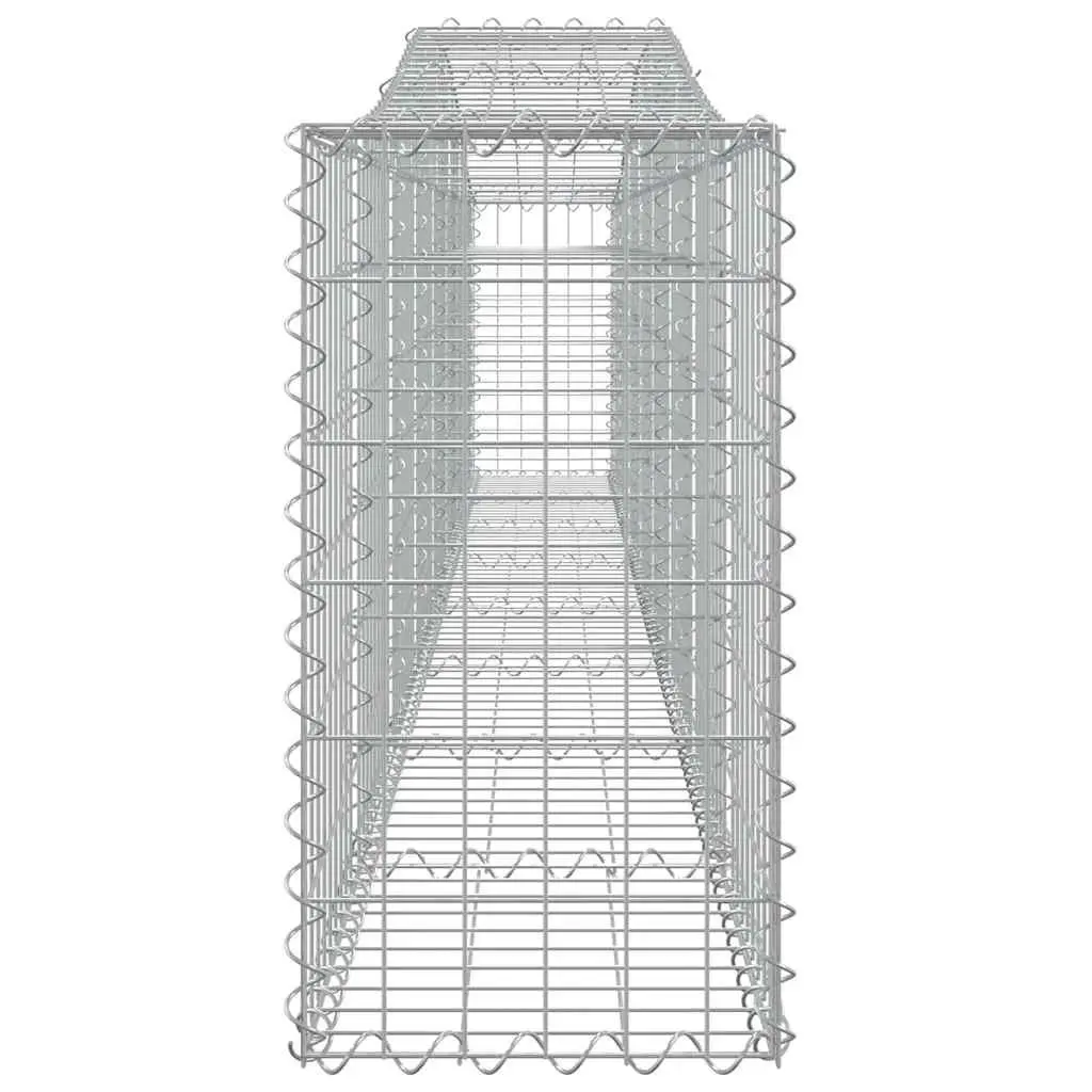 Arched Gabion Baskets Silver 3 Piece Garden Barrier Decorative Retaining Wall Outdoor