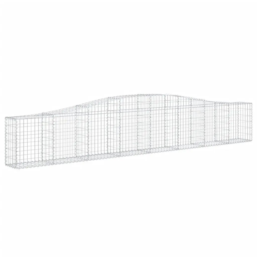 Arched Gabion Baskets Silver Set 4 pcs Garden Retaining Wall Decorative Barrier