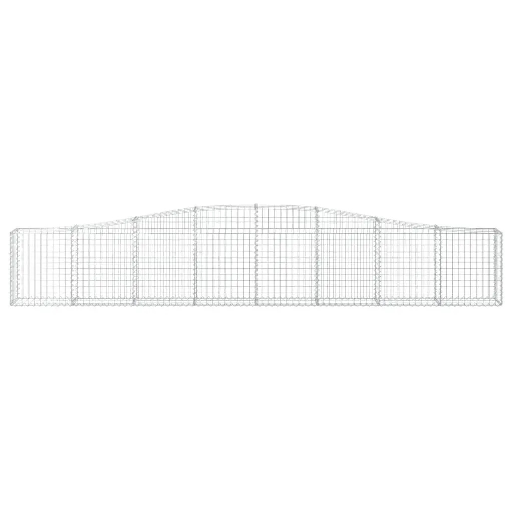 Arched Gabion Baskets Silver Set 4 pcs Garden Retaining Wall Decorative Barrier