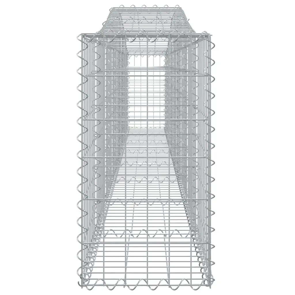 Arched Gabion Baskets Silver Set 4 pcs Garden Retaining Wall Decorative Barrier