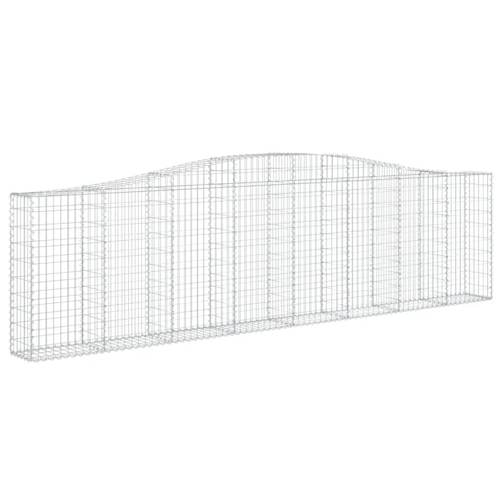 Arched Gabion Baskets Silver 3 Piece Garden Decorative Retaining Wall Barrier Outdoor