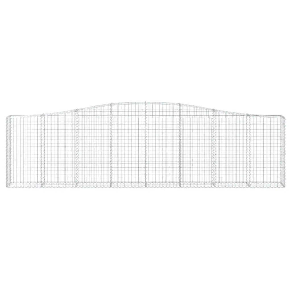 Arched Gabion Baskets Silver 3 Piece Garden Decorative Retaining Wall Barrier Outdoor