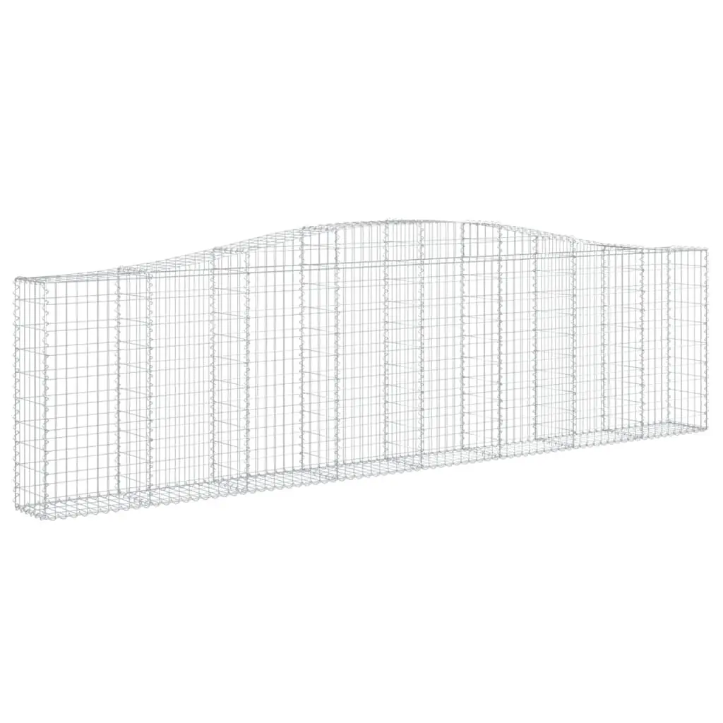 Arched Gabion Baskets Silver 7 Piece Galvanised Iron Garden Retaining Wall Barrier