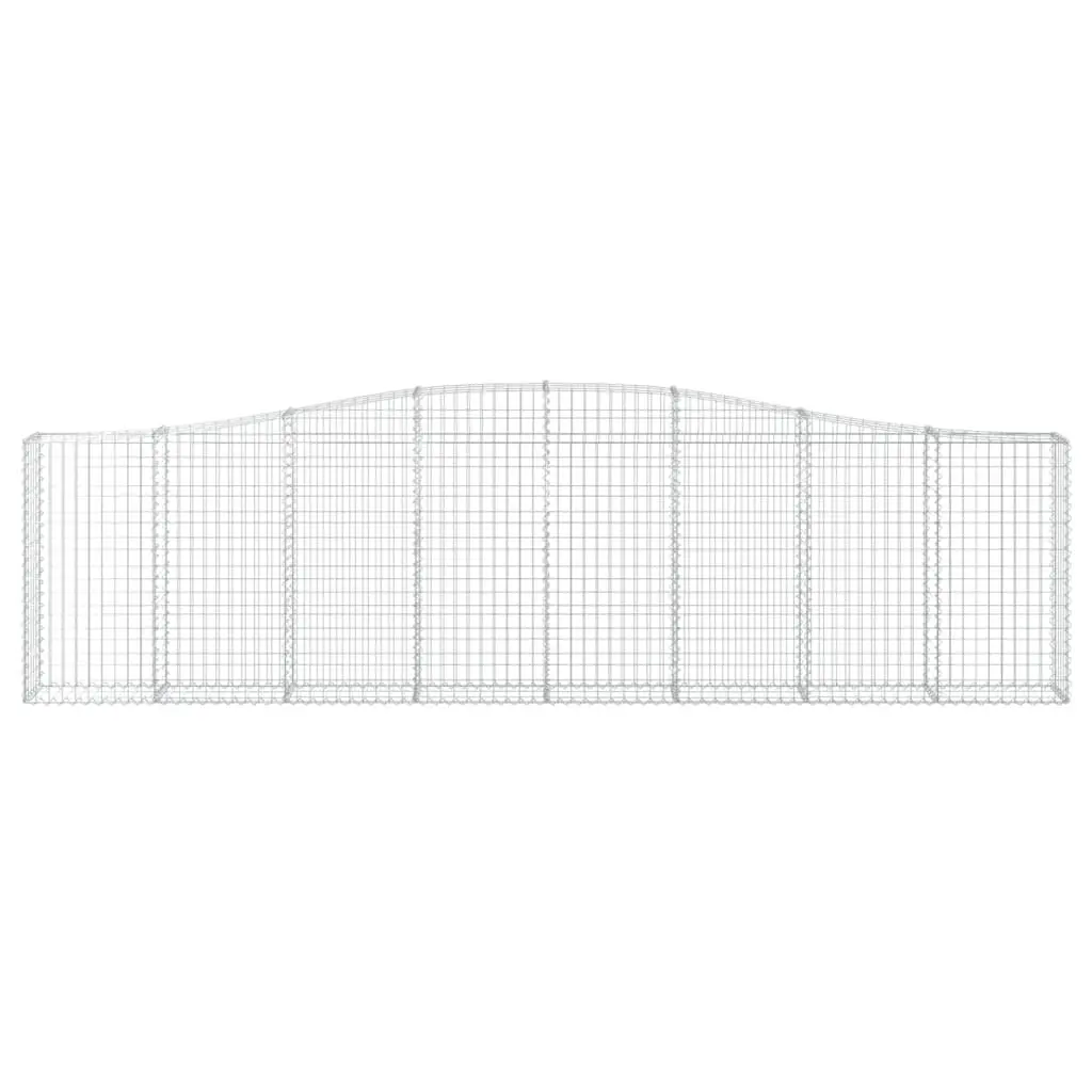 Arched Gabion Baskets Silver 7 Piece Galvanised Iron Garden Retaining Wall Barrier