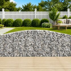 Arched Gabion Baskets 8 pcs Garden Retaining Wall Barrier Outdoor Landscaping