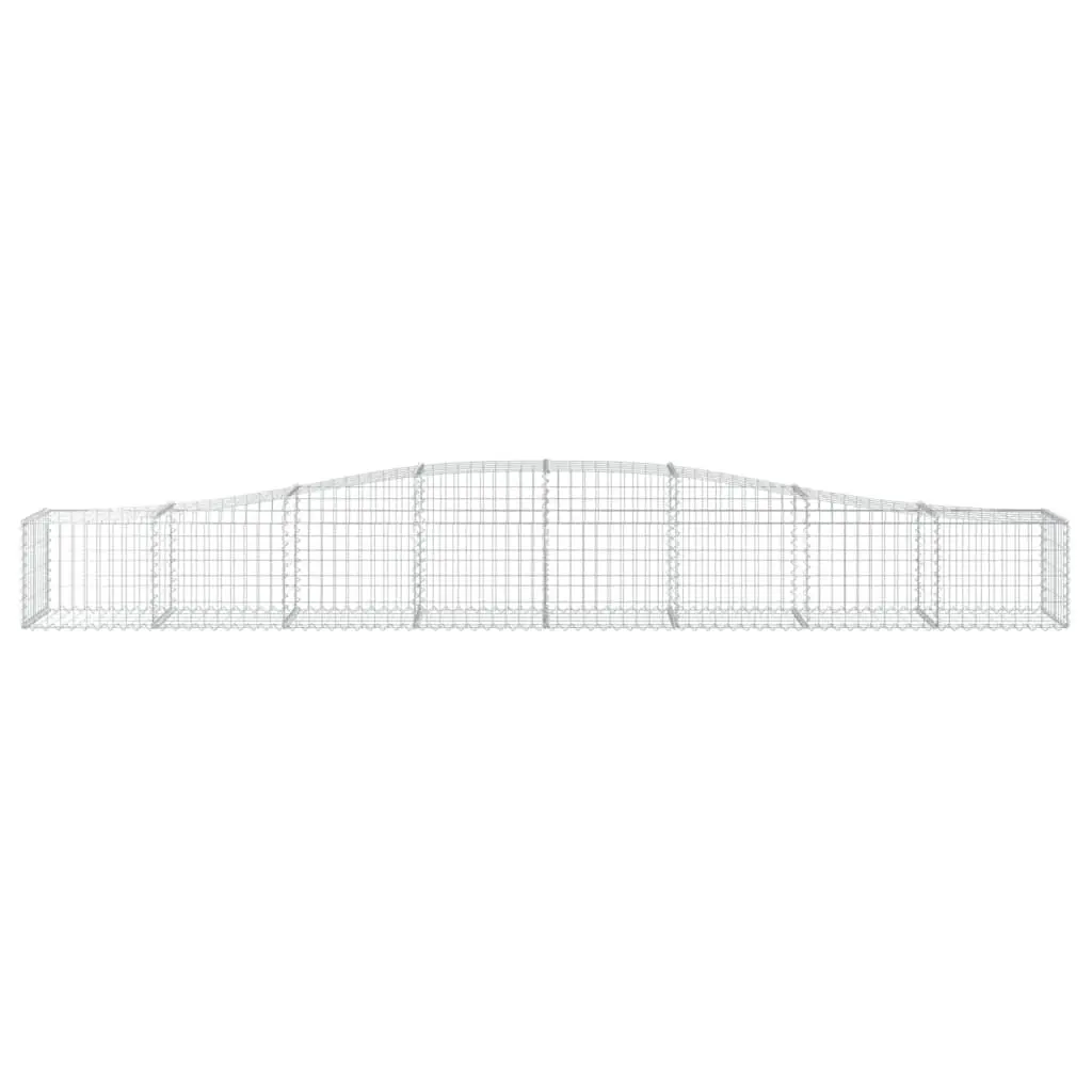 Arched Gabion Baskets Silver 400 x 50 x 40/60 cm Decorative Garden Barrier