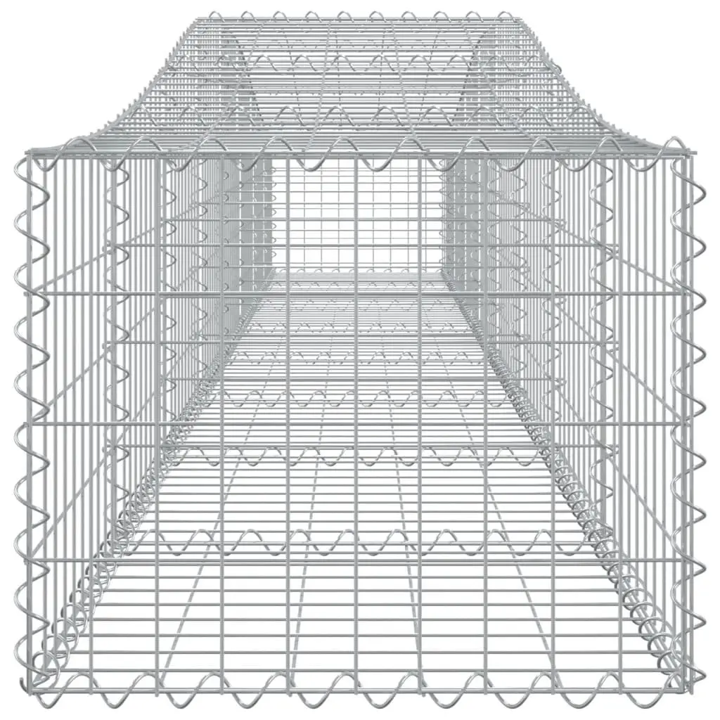 Arched Gabion Baskets Silver 400 x 50 x 40/60 cm Decorative Garden Barrier