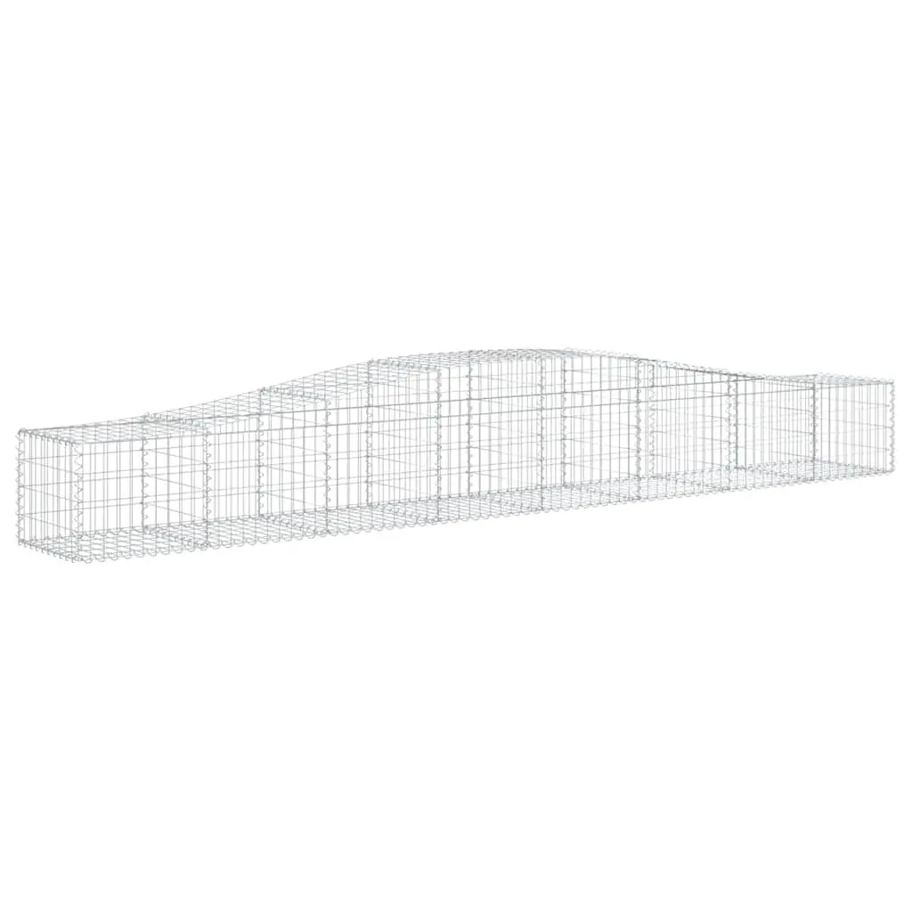 Arched Gabion Baskets Silver 3 Piece Garden Barrier Retaining Wall Decorative Outdoor