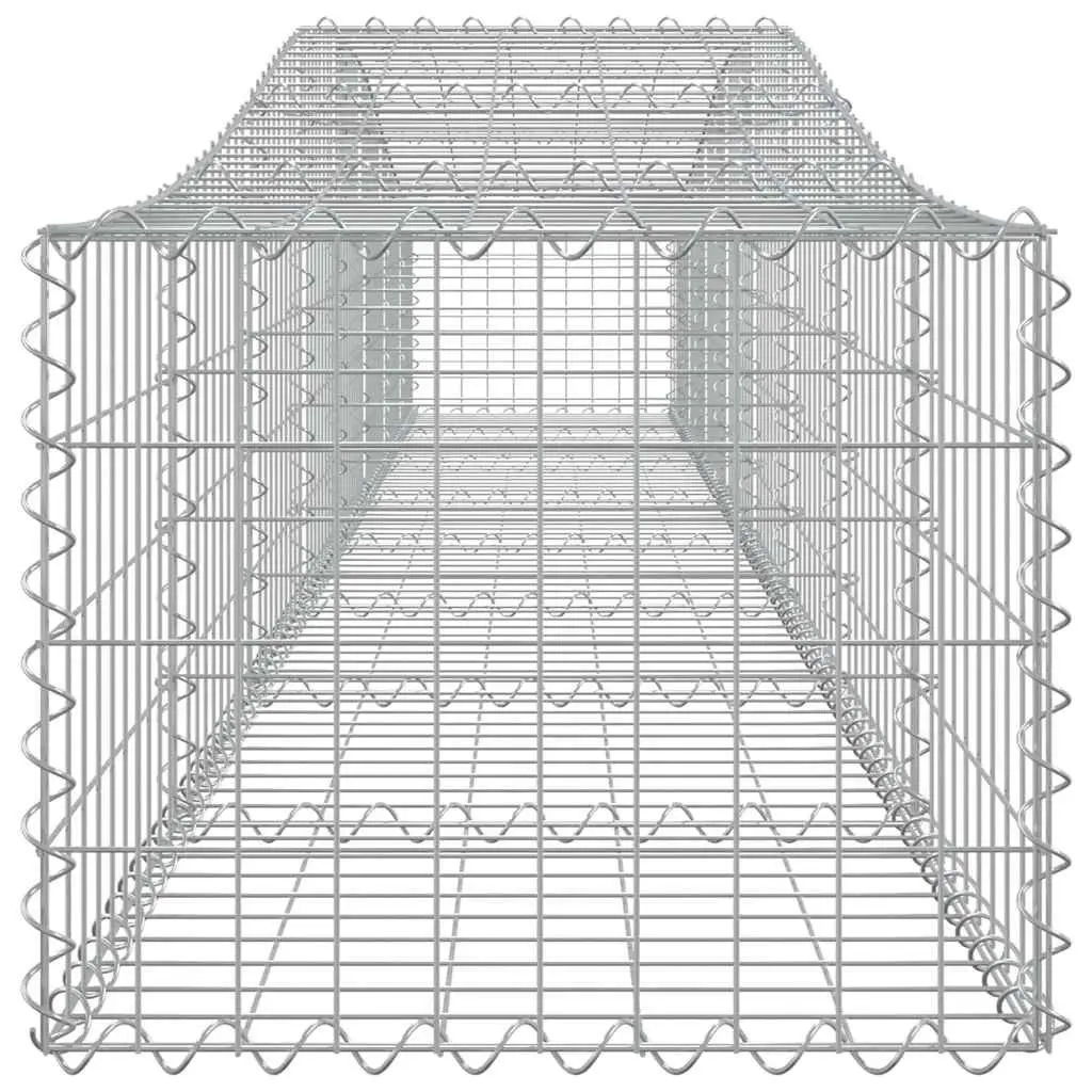 Arched Gabion Baskets Silver 3 Piece Garden Barrier Retaining Wall Decorative Outdoor