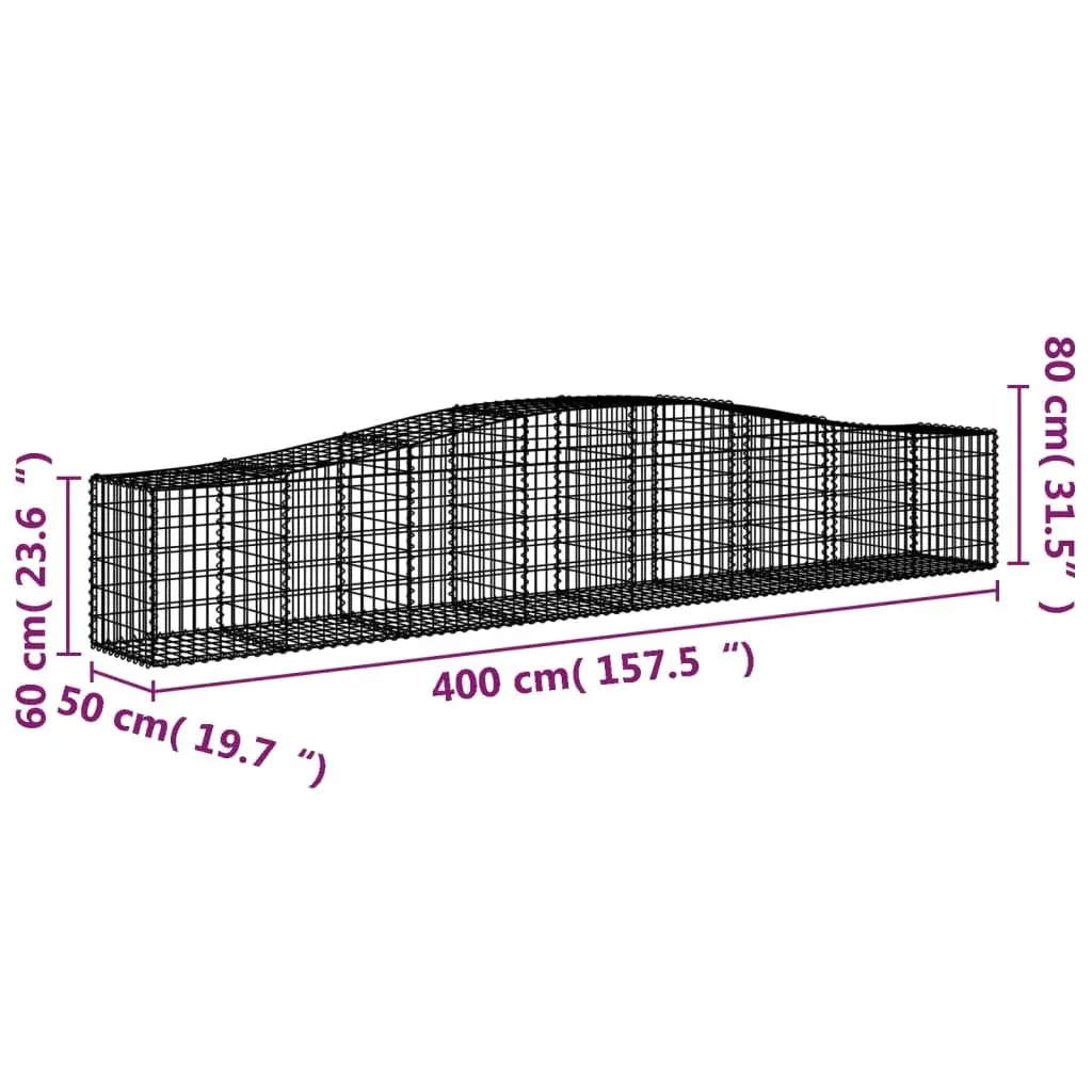 Arched Gabion Baskets 2pc Garden Barrier Retaining Wall Decorative Outdoor Cage
