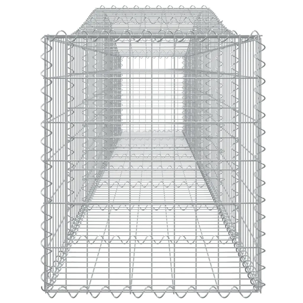 Gabion Baskets Silver 4pc Arched Garden Decorative Barrier Sound-Insulating Retaining