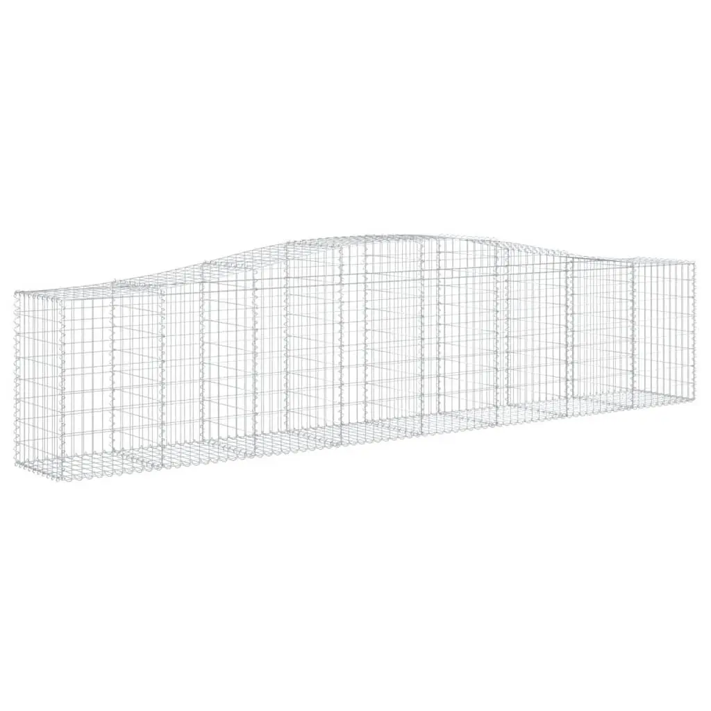 Arched Gabion Baskets Silver 3 Piece Garden Barrier Retaining Wall Decorative Outdoor