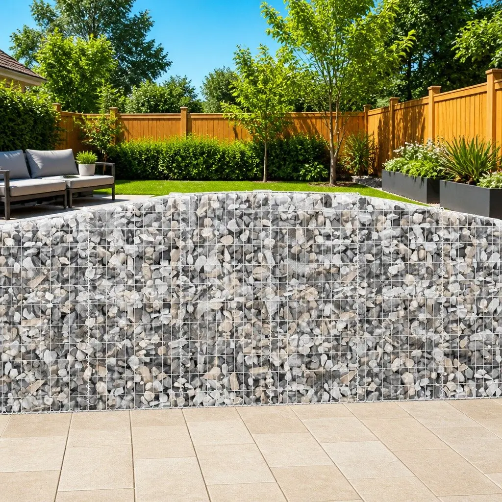 Arched Gabion Baskets Silver 400x50x100120 cm Durable Garden Barrier Retaining Wall 2 Piece