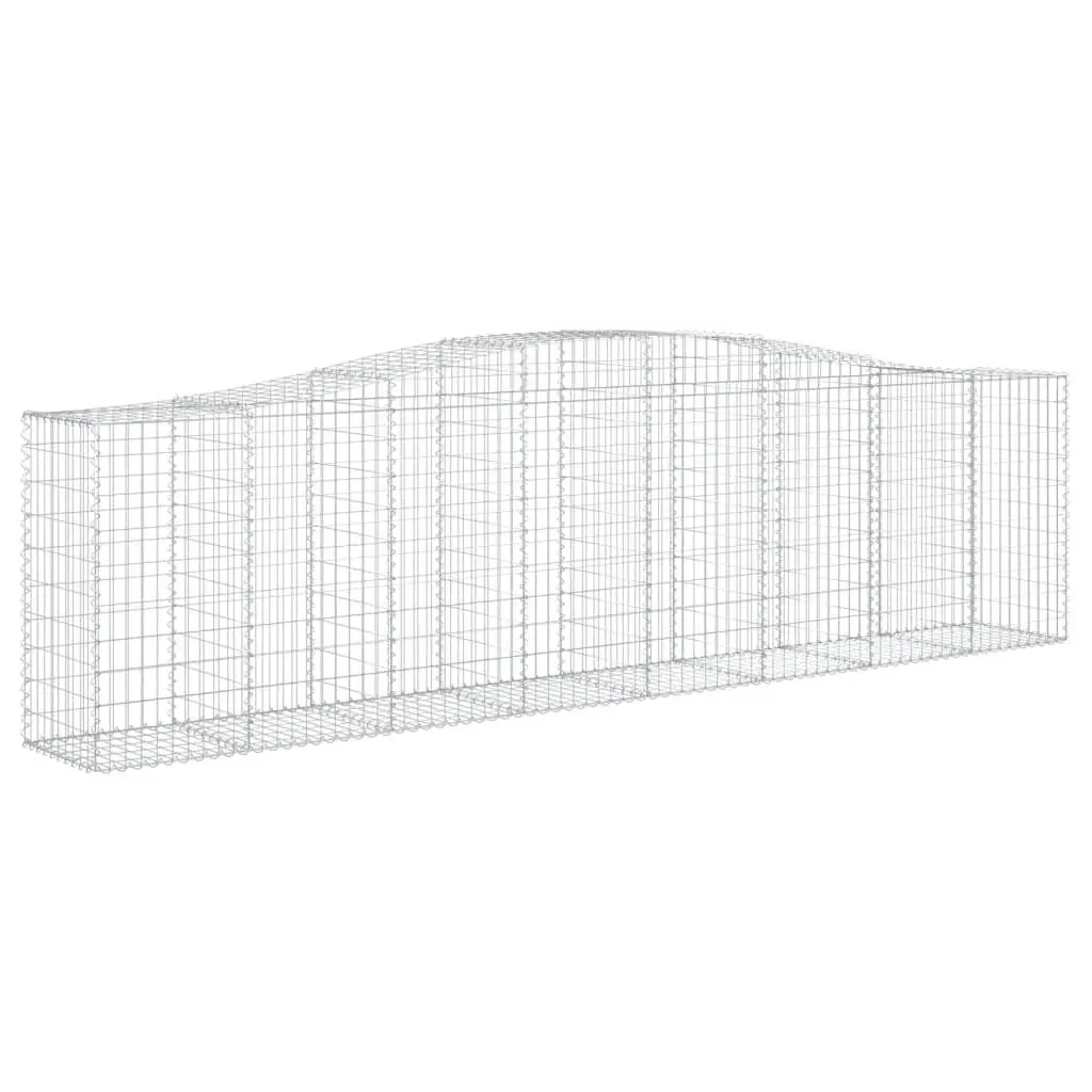 Arched Gabion Baskets Silver 3 Piece Garden Barrier Retaining Wall Decorative Outdoor