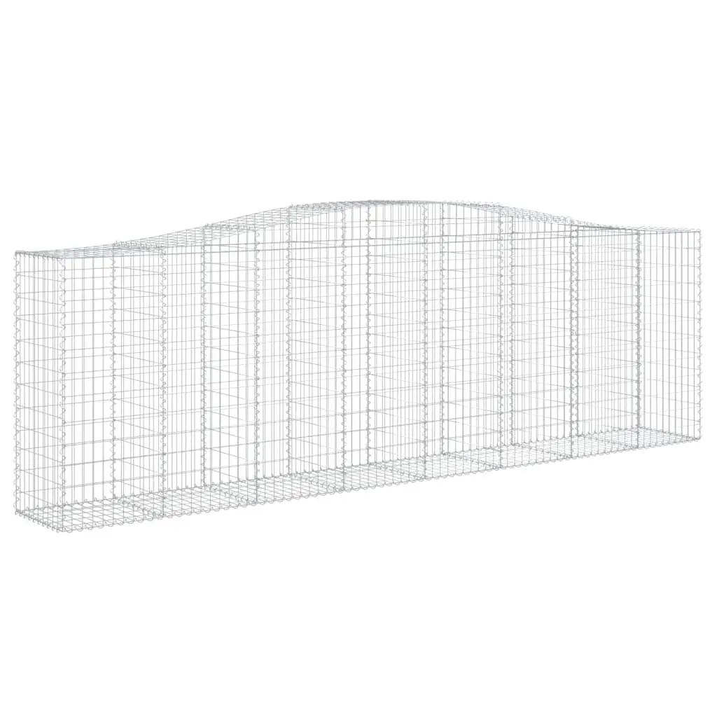 Arched Gabion Baskets Silver 3 pcs Garden Barrier Retaining Wall Decorative Outdoor