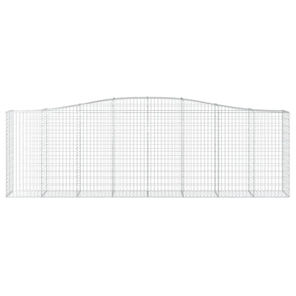 Arched Gabion Baskets Silver 3 pcs Garden Barrier Retaining Wall Decorative Outdoor