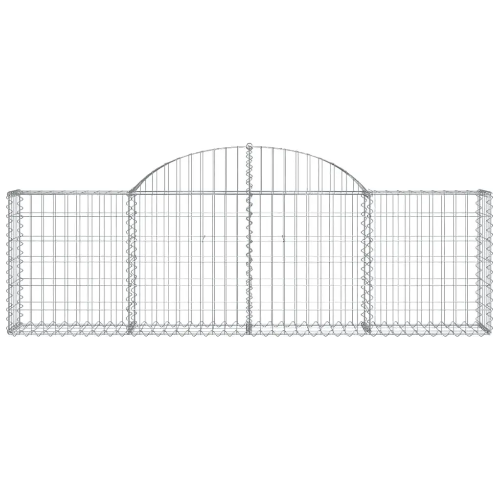 Arched Gabion Baskets Silver 200 x 30 x 60/80 cm Decorative Garden Barrier