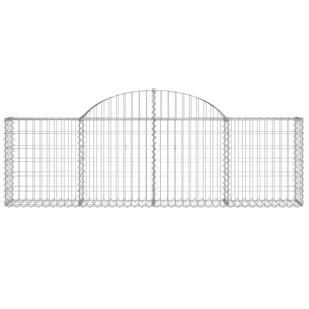 Arched Gabion Baskets Silver 3 Piece Garden Barrier Retaining Wall Decorative Outdoor