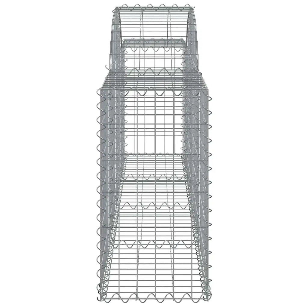 Arched Gabion Baskets Silver 3 Piece Garden Barrier Retaining Wall Decorative Outdoor