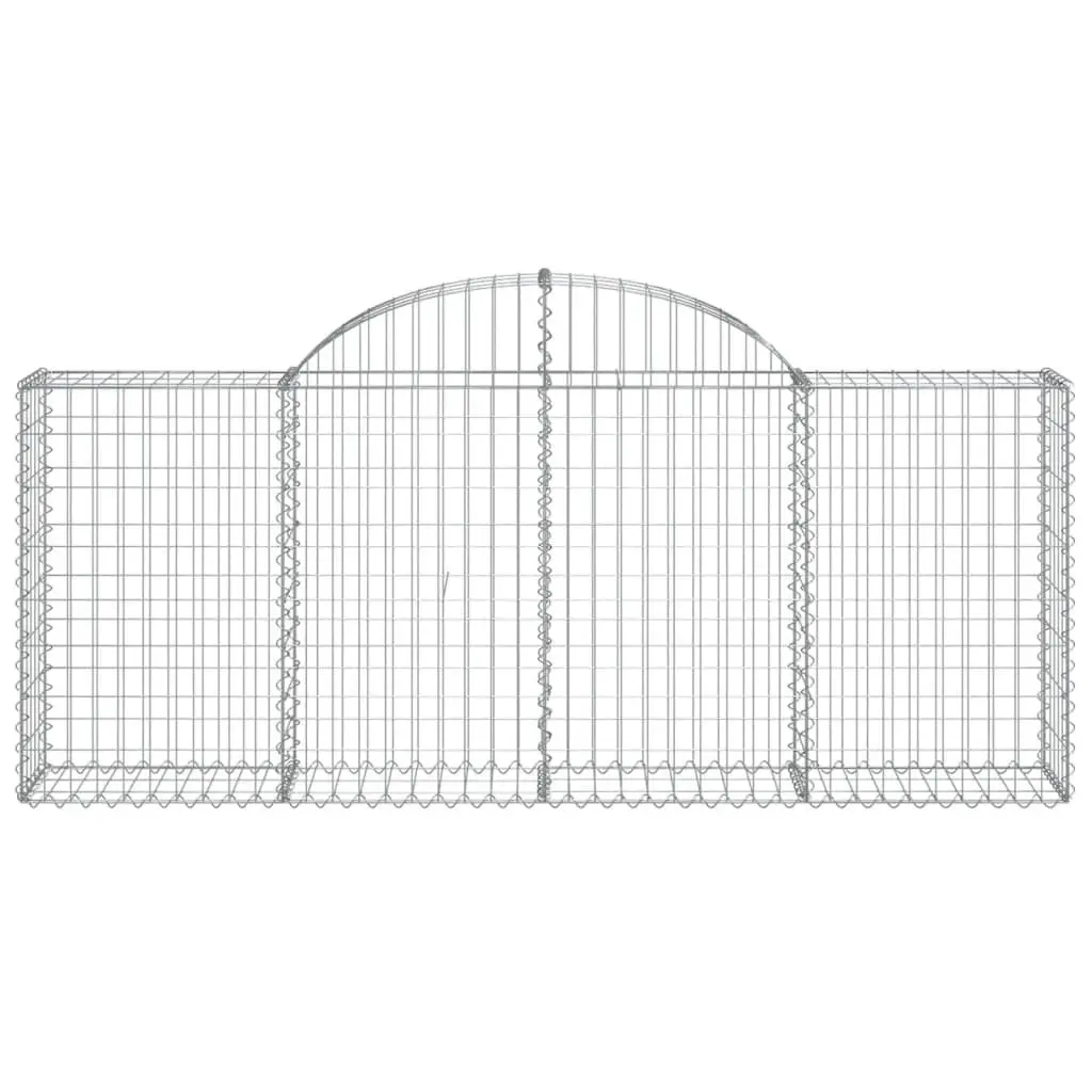 Arched Gabion Baskets Silver 2 Pcs Garden Barrier Decorative Retaining Wall Outdoor