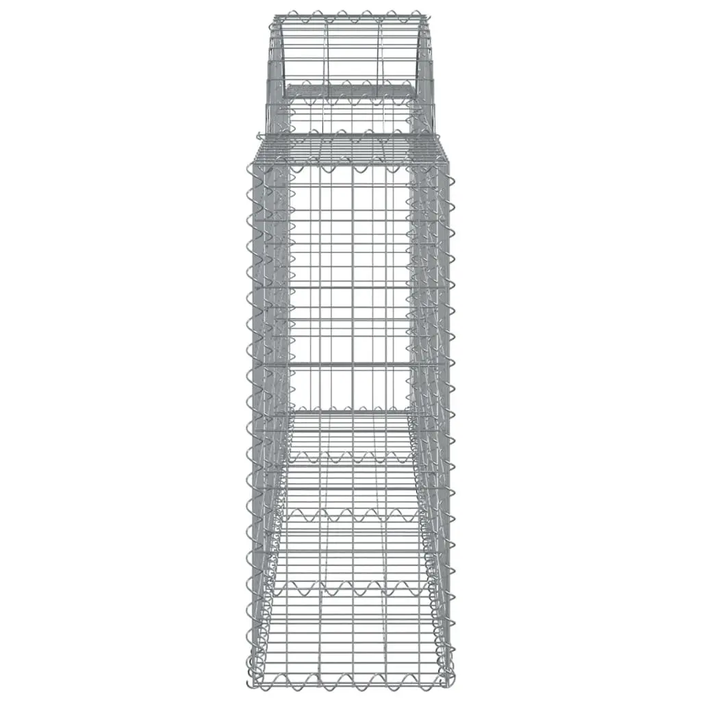 Arched Gabion Baskets Silver 2 Pcs Garden Barrier Decorative Retaining Wall Outdoor