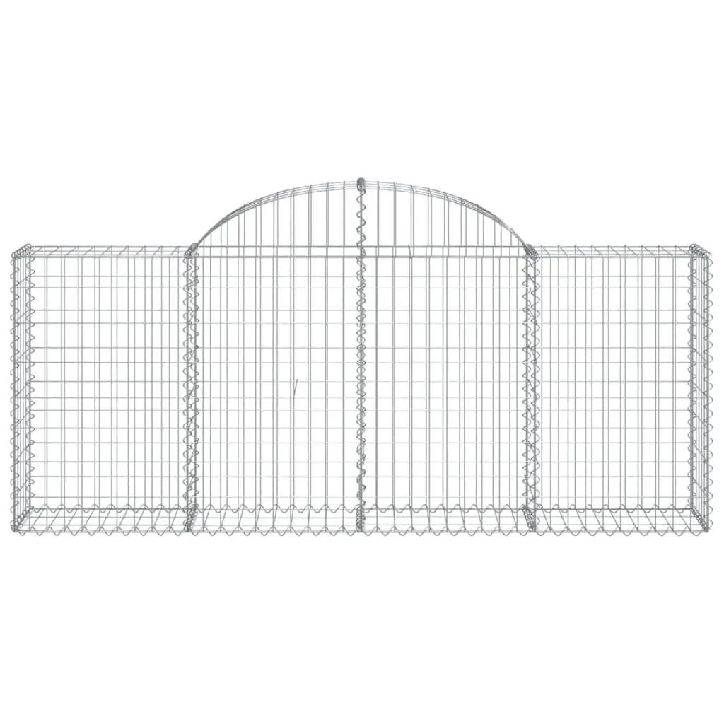 Arched Gabion Baskets Silver 8 Piece Garden Barrier Retaining Wall Decorative Outdoor