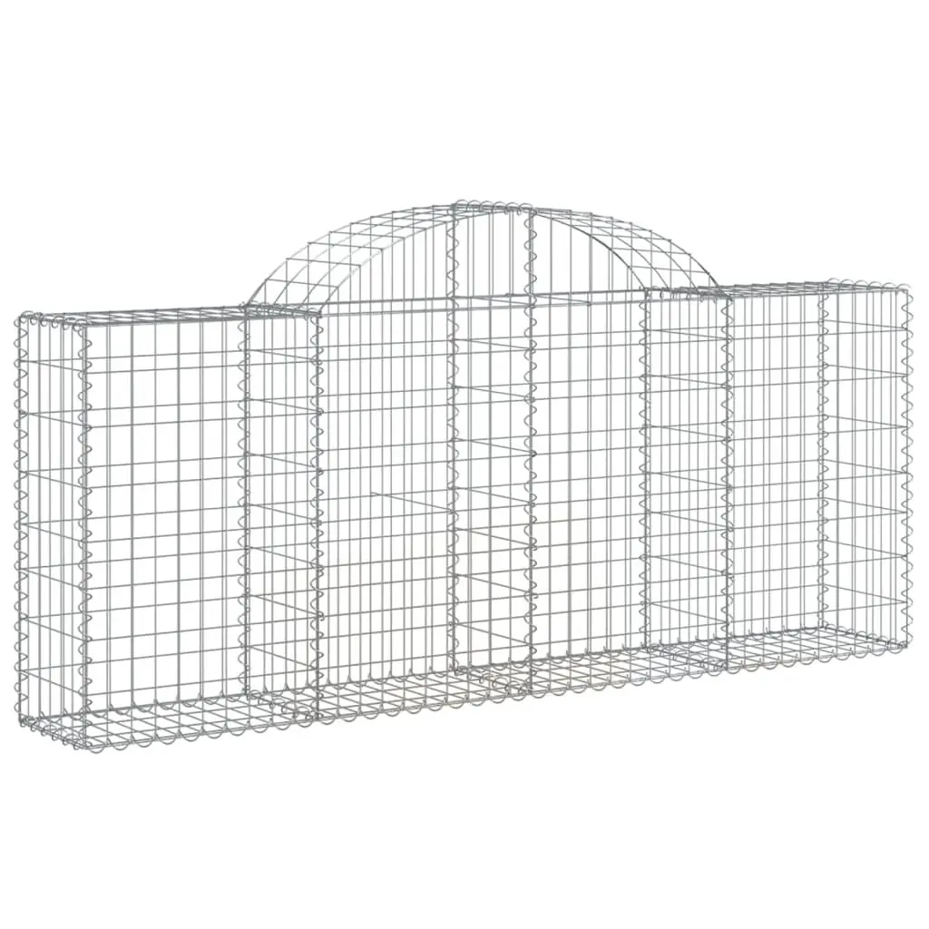 Arched Gabion Baskets Silver 9 Piece Garden Barrier Decorative Retaining Wall Outdoor