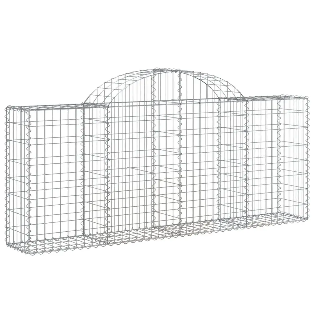 Arched Gabion Baskets Silver 10 Piece Galvanised Iron Garden Retaining Wall Decorative