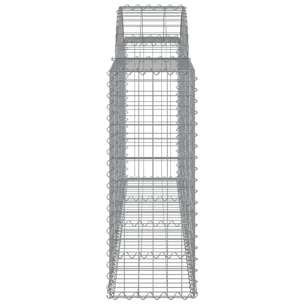 Arched Gabion Baskets Silver 10 Piece Galvanised Iron Garden Retaining Wall Decorative