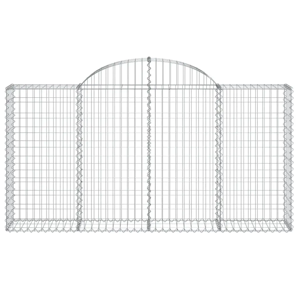 Arched Gabion Baskets Silver 200x30x100120 cm Decorative Garden Barrier Retaining Wall 3 Piece