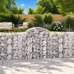 Concise 7-Piece Set of Arched Gabion Baskets