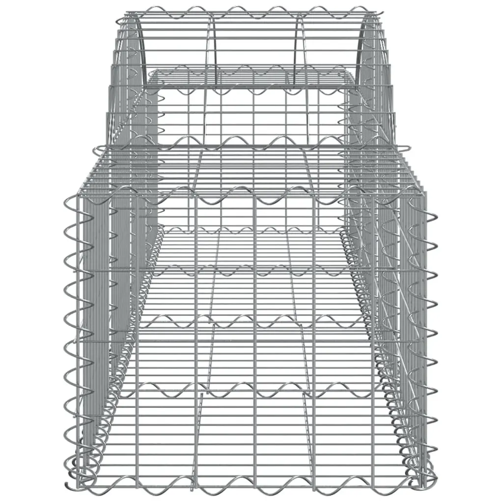 Arched Gabion Baskets Silver 200 x 50 x 40/60 cm Decorative Outdoor Garden Barrier 2 pcs