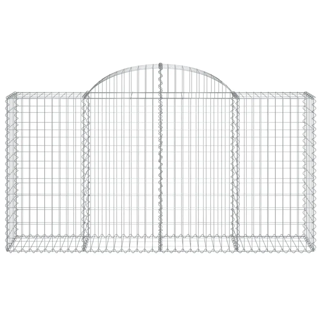 Arched Gabion Baskets Silver 200x50x100/120 cm Decorative Sound-Insulating Garden Barriers