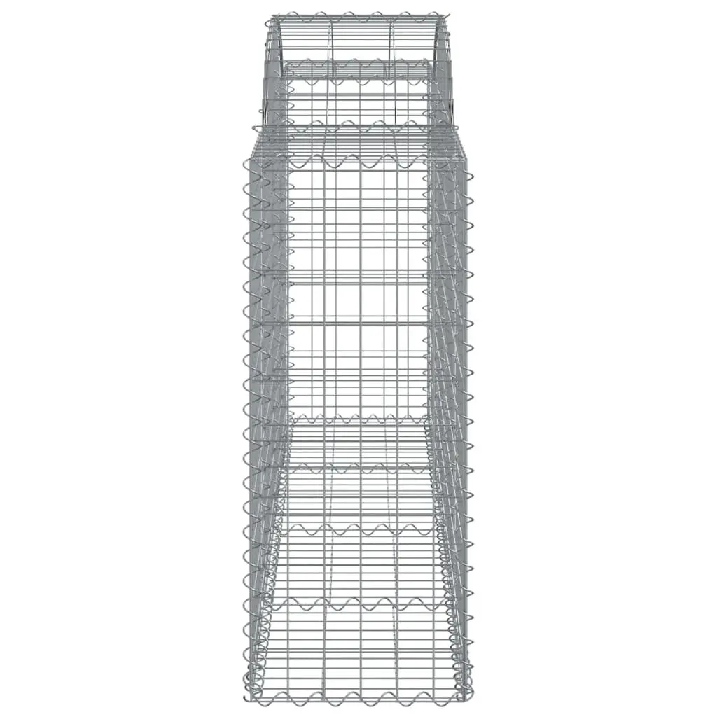 Arched Gabion Baskets Silver 200x50x100/120 cm Decorative Sound-Insulating Garden Barriers