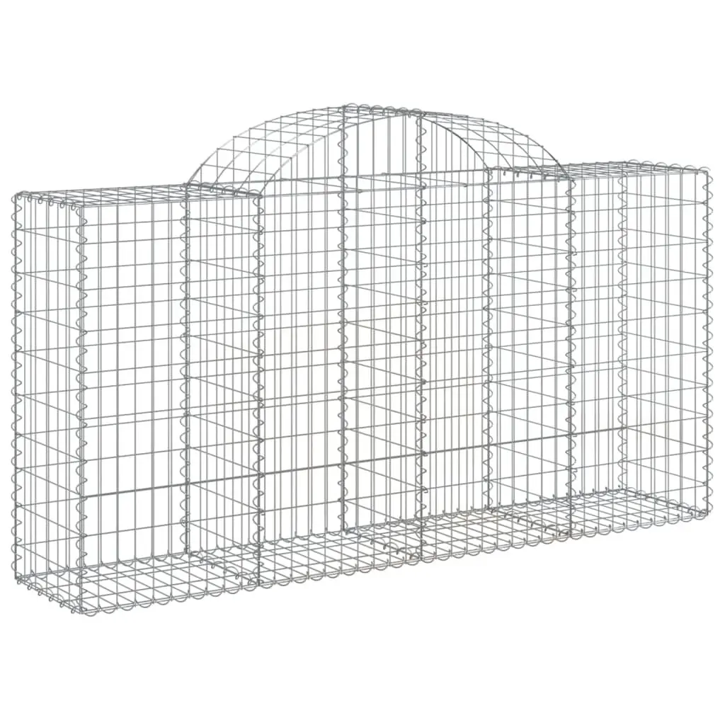 Arched Gabion Baskets Silver 7 Piece Garden Barrier Retaining Wall Outdoor Decorative