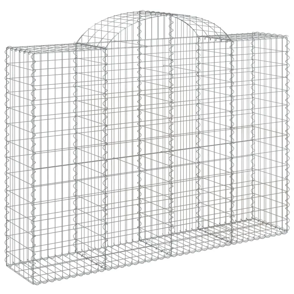 Arched Gabion Baskets Silver 3 Piece Garden Decorative Retaining Wall Barrier Outdoor Cage