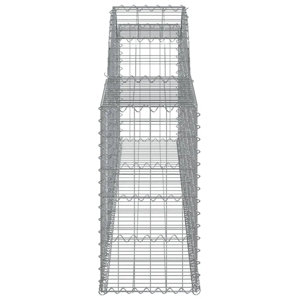 Arched Gabion Baskets Silver 2pcs Durable Decorative Garden Barrier Retaining Wall