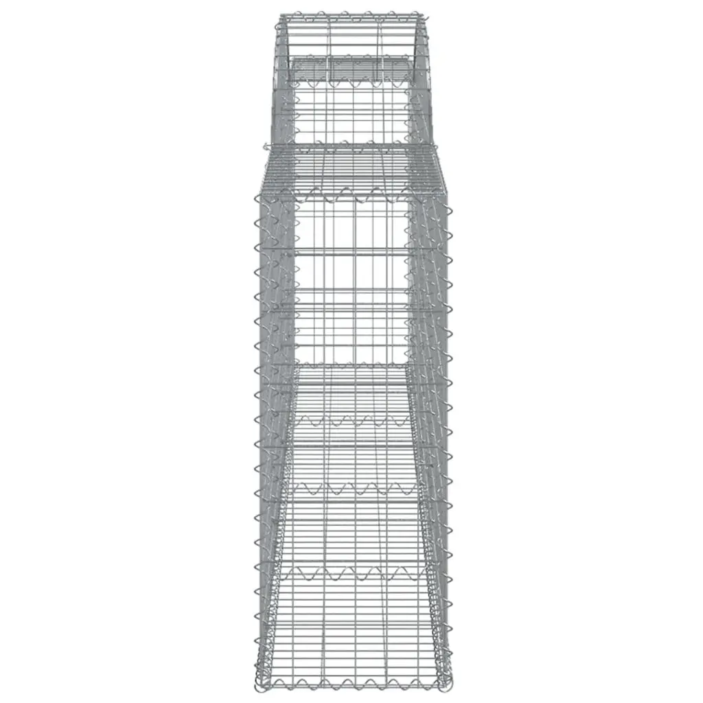 Arched Gabion Baskets Silver 300x30x80/100cm Garden Barrier Retaining Wall Cage 3 Piece