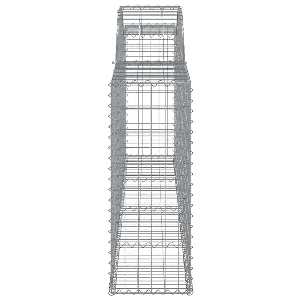 Arched Gabion Baskets Silver 5 Piece Garden Barrier Decorative Retaining Wall Outdoor