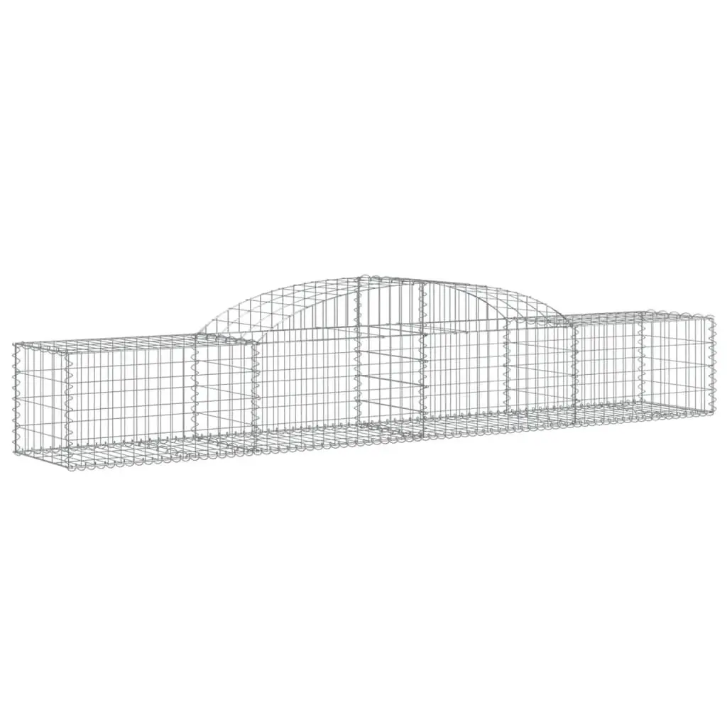 Arched Gabion Baskets 4 pcs 300x50x40/60 cm Garden Retaining Wall Barrier