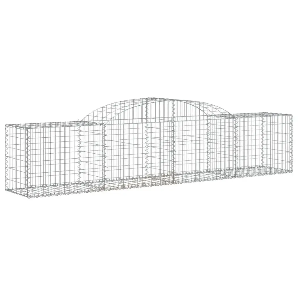 Arched Gabion Baskets Silver 3 Piece Set Decorative Garden Barrier Retaining Wall