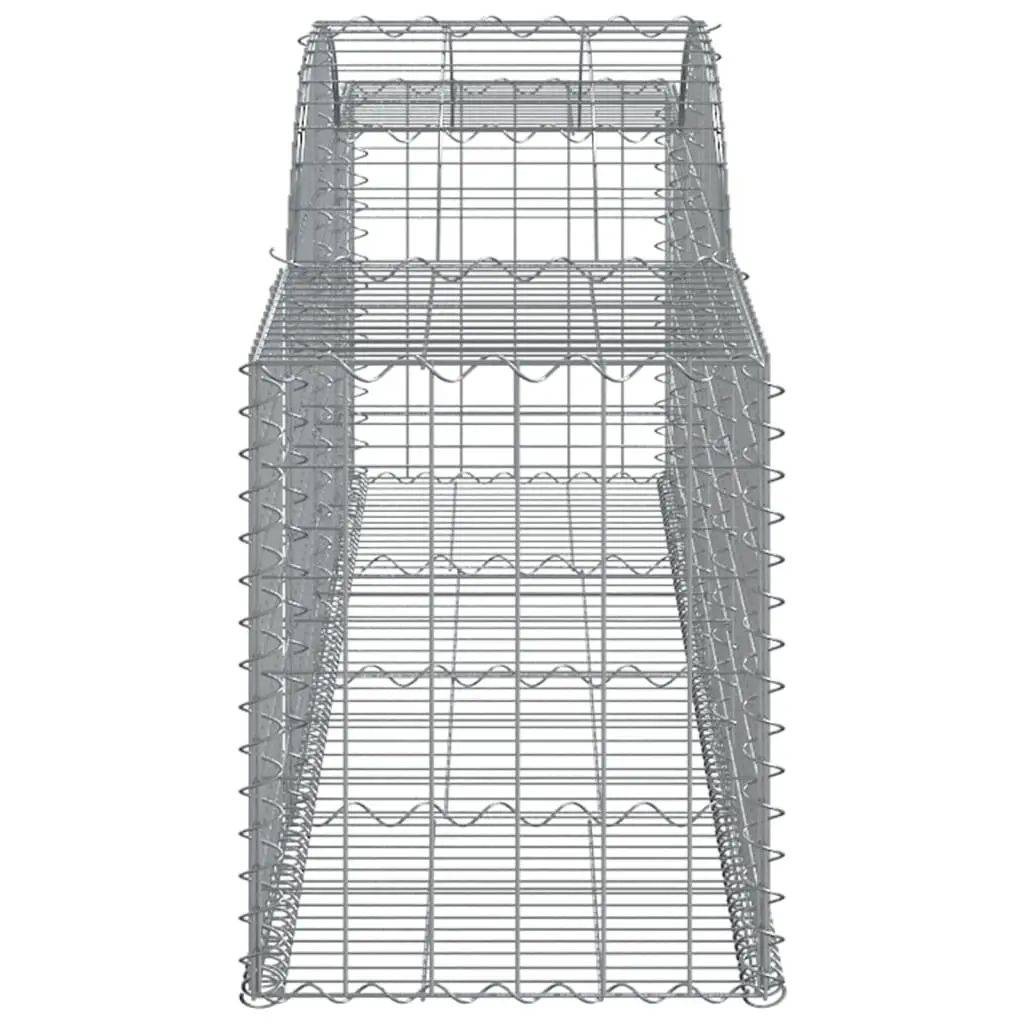 Arched Gabion Baskets Silver 3 Piece Set Decorative Garden Barrier Retaining Wall