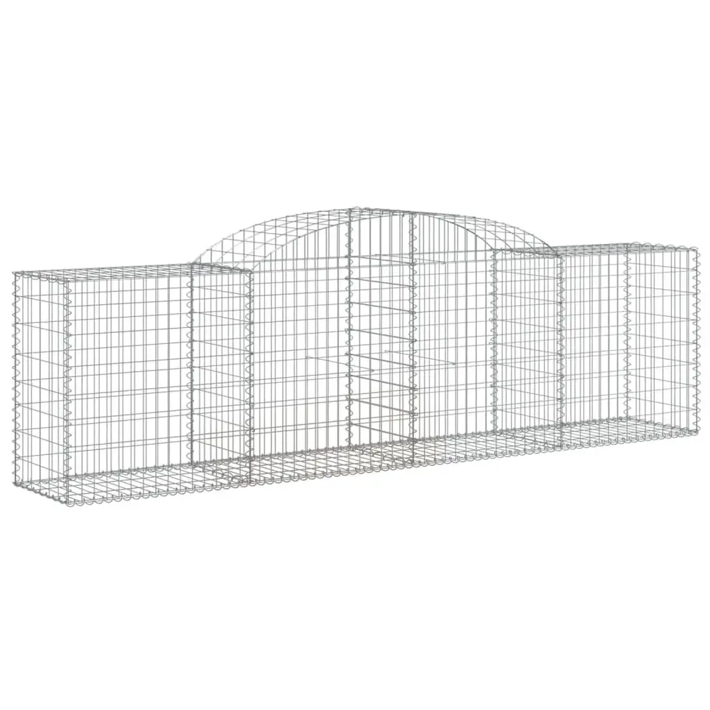Arched Gabion Baskets Silver 3 Piece Garden Decorative Retaining Wall Barrier Outdoor