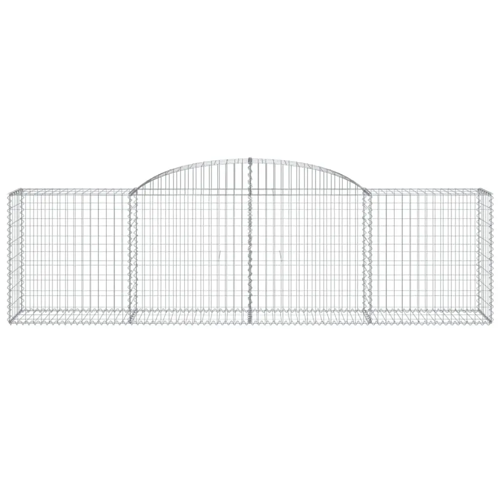 Arched Gabion Baskets Silver 3 Piece Garden Decorative Retaining Wall Barrier Outdoor